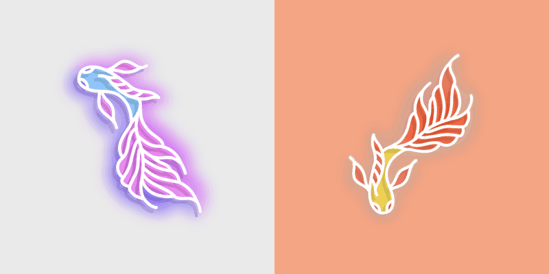 Custom Cursor Pack - Neon Betta Fishes