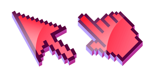 3D Red Pixelcustom cursor pack