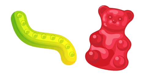 Gummy Worm and Bearcustom cursor pack