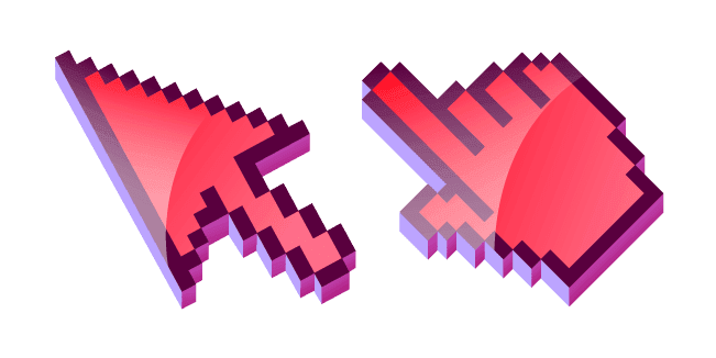 3D Red Pixelcustom cursor pack