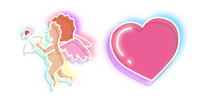 Neon Cupid and Heartcustom cursor pack