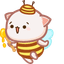 Cute Mochi Peach Bee pointer cursor
