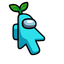 Among Us Cyan Sprout Cursor default cursor