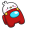 Among Us Red Character in Duck Hat default cursor