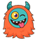 Coral Wink Tuft Monster Cursor default cursor