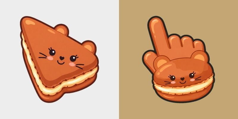 Cute Bear Macaron cursor preview