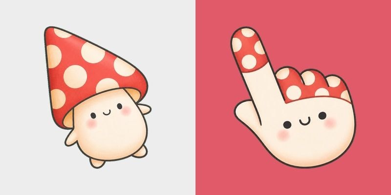 Cute Red Mushroom cursor preview