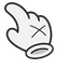 Cute X Hand White Curl default cursor