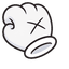 Cute X Hand White Curl pointer cursor