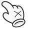 Cute X Hand White Grab default cursor