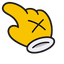 Cute X Hand Yellow Curl default cursor