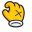 Cute X Hand Yellow Curl pointer cursor