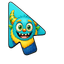 Cyan Gold Ruff Monster Cursor default cursor
