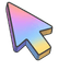 Girly Pastel Arrow Hand default cursor