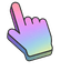 Girly Pastel Arrow Hand pointer cursor