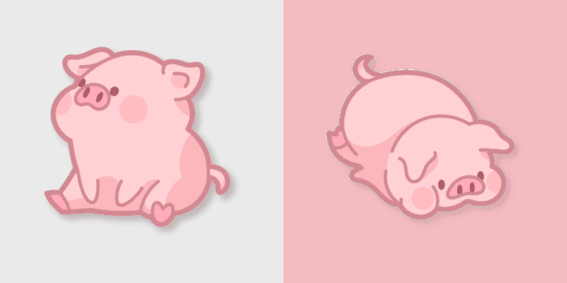Adorable Cute Melancholic Pig cursor preview
