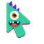 Mint Spiky Blob Monster Cursor default cursor