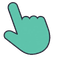 Mint Spiky Blob Monster Cursor pointer cursor