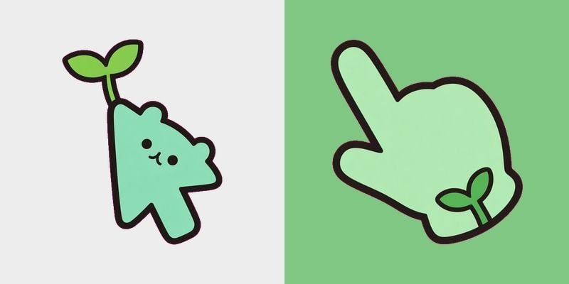 Mint Sprout Blob Cursor