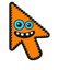 Orange Dual-Eye Monster Cursor default cursor