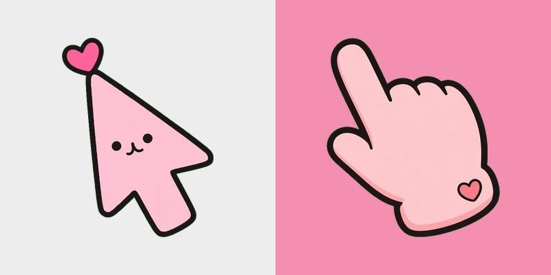 Pink Heart Blob Cursor