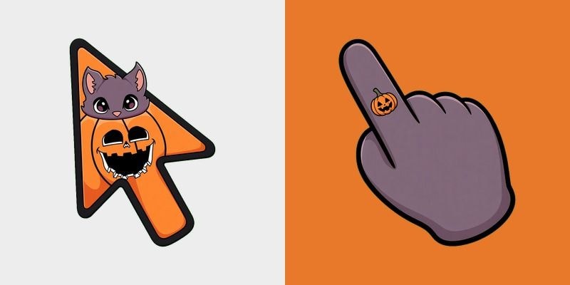 Pumpkin Peek Cat Cursor