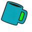 Teal Coffee Mug Cursor default cursor