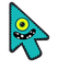 Teal Cyclops Monster Cursor default cursor