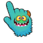 Teal Lime Patch Monster Cursor pointer cursor