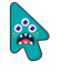 Teal Triple Dot Monster Cursor default cursor