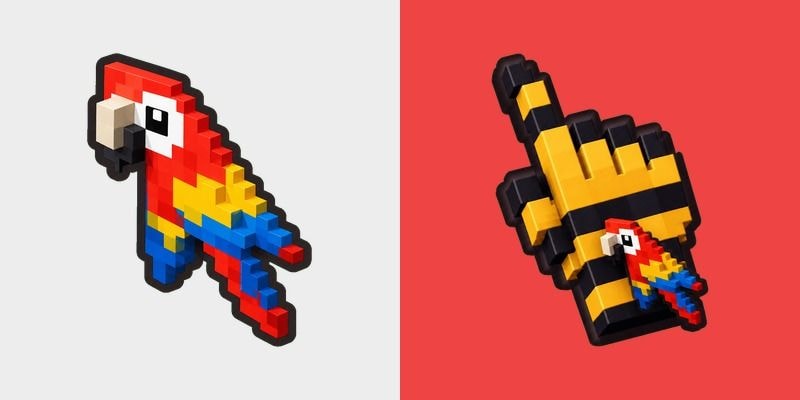 Voxel Parrot