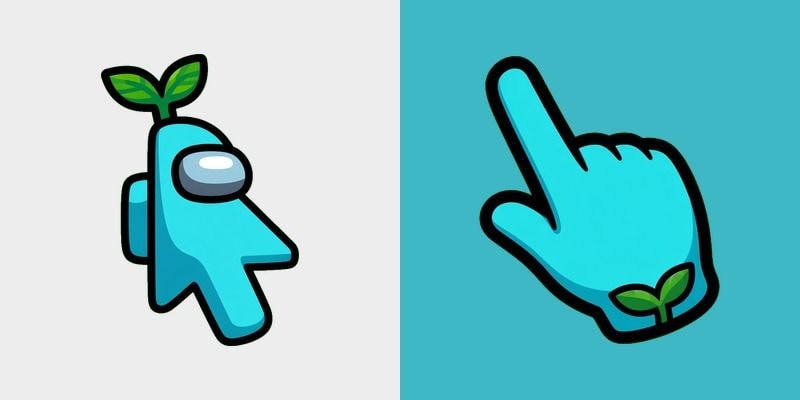 Among Us Cyan Sprout Cursor