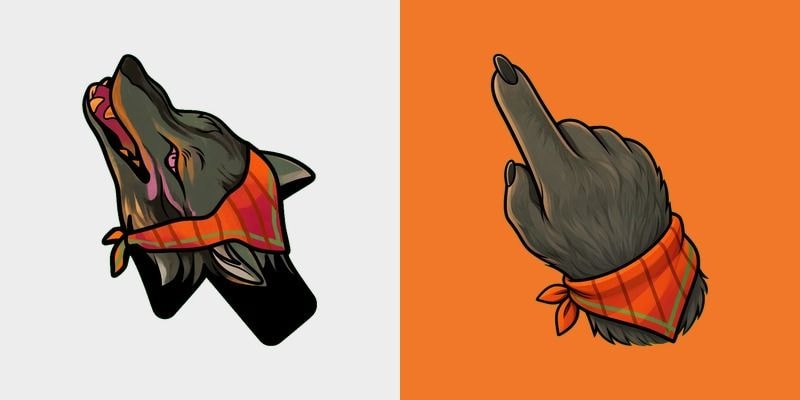 Bandana Howling Wolf Cursor