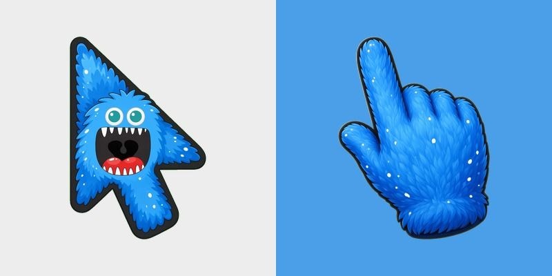 Blue Fluffy Monster Cursor