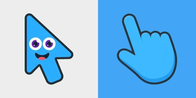 Blue Happy Dual Eye Monster Cursor