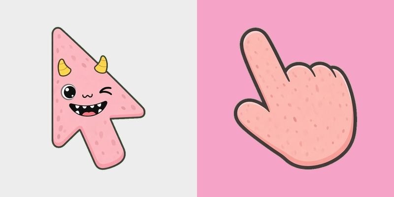 Blush Pink Wink Monster Cursor