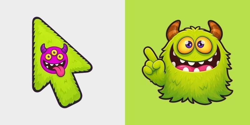 Chartreuse Tongue Monster Cursor