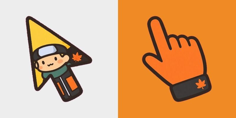 Chibi Naruto Autumn Leaf Cursor