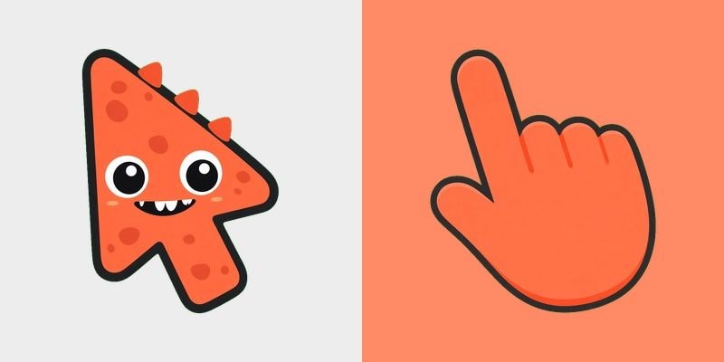 Coral Spiky Chibi Monster Cursor