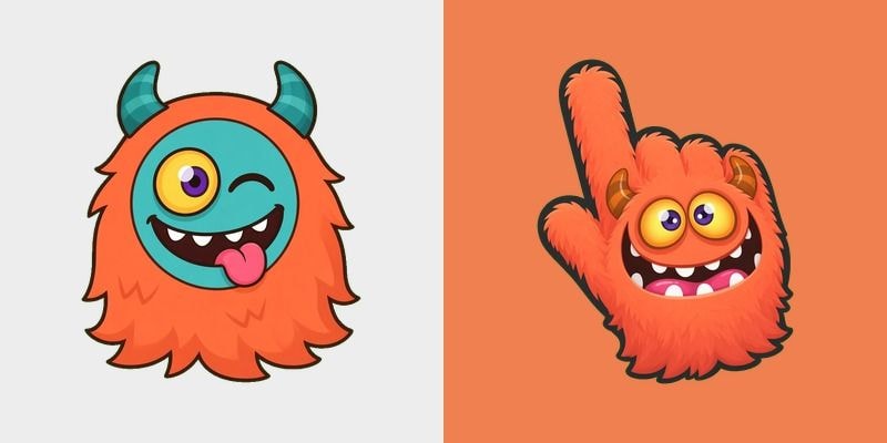 Coral Wink Tuft Monster Cursor