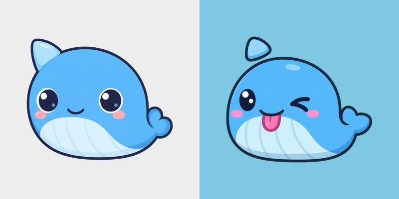 Cute Blue Whale cursor preview