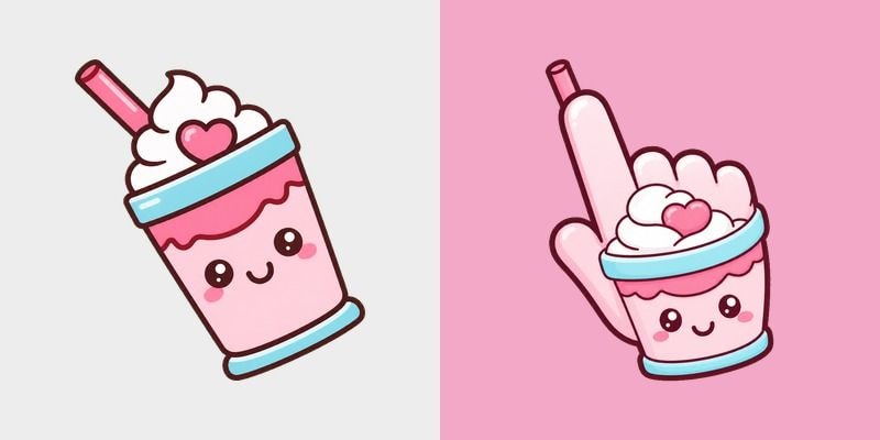 Cute Pink Milkshake cursor preview