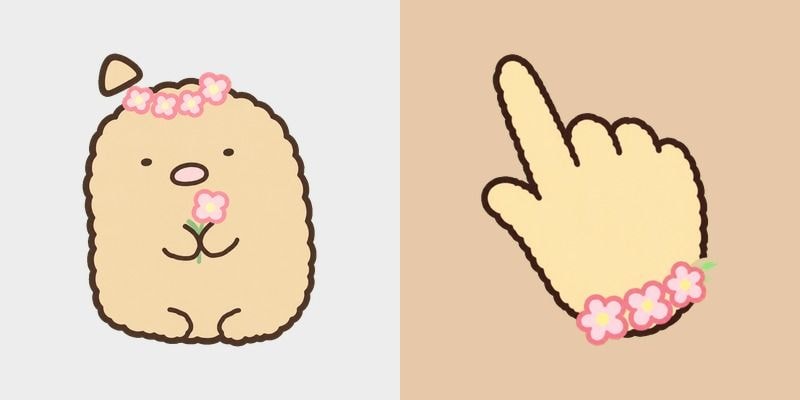 Cute Tonkatsu Flower cursor preview
