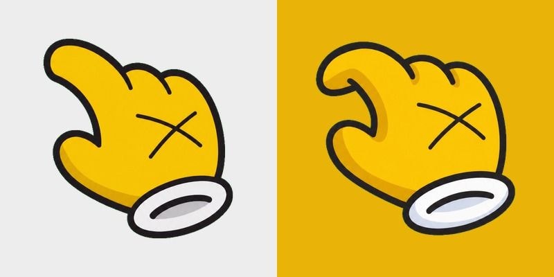 Cute X Hand Yellow Grab cursor preview