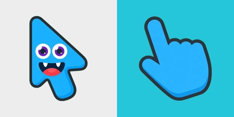 Cyan Dual Eye Squish Monster Cursor