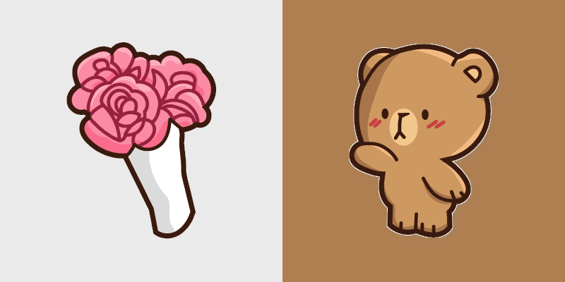 Cute Mocha Cursor with Pink Roses