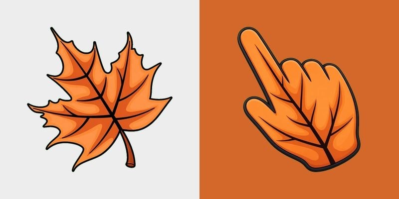 Kawaii Orange Maple Leaf Cursor