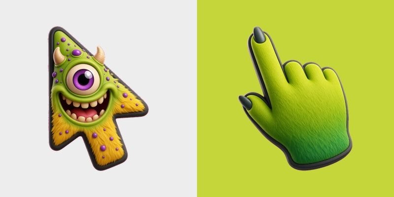 Lime Cyclops Yellow Fur Monster Cursor