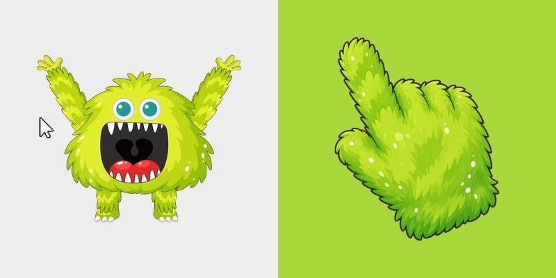 Lime Fluffy Monster Cursor