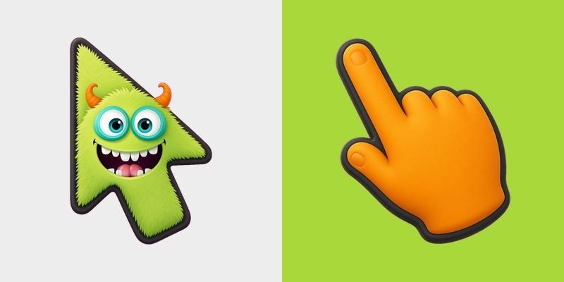 Lime Goggle Ball Monster Cursor
